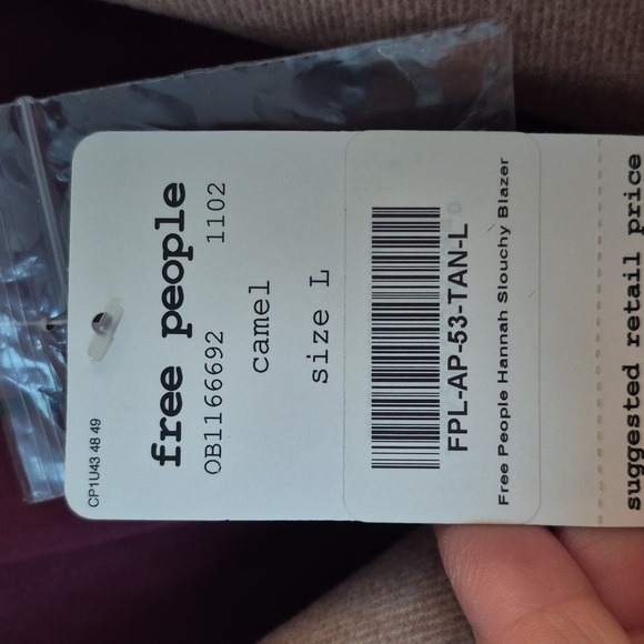 NWT Free People Hannah Slouchy Blazer Jacket Double Breasted Oversized Large - Picture 6 of 9